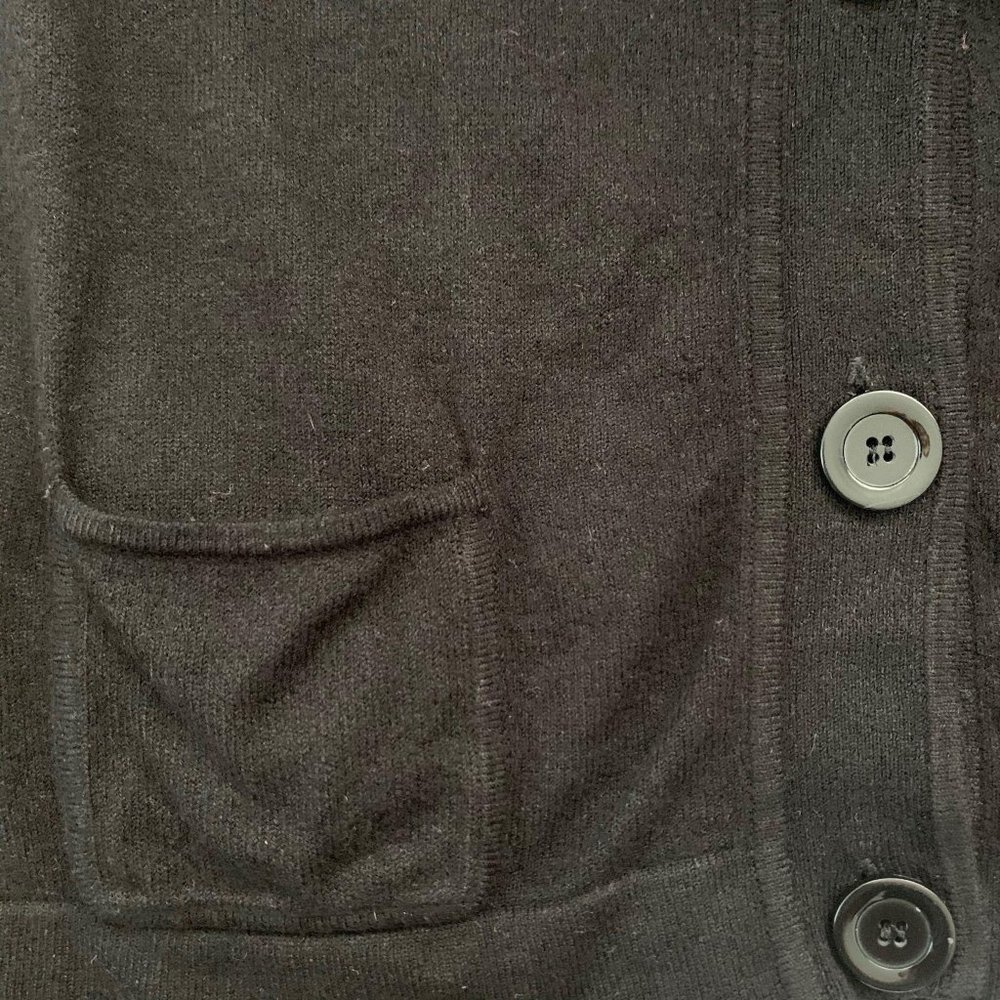 NINE WEST 3/4 Sleeve Black Button Up Top Sz M - Picture 5 of 7